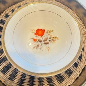 Triumph-American Limoges-22K Gold Rose Vermillion Dish